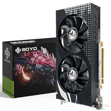 SOYO Placa de vídeo AMD Radeon RX580, placa de vídeo de 8 GB GDDR5 de 256 bits para jogos de PC com porta de exibição HDMI DVI PCI Express x 16 3.0 Dual Fans Placa de vídeo para jogos