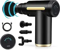 Massageador Elétrico Profissional Muscular Pistola Massagem - Recarregável - Super Relaxante - MioFascial Atleta Esportes 4 Ponteiras e Variação de Velocidades (cores variadas)