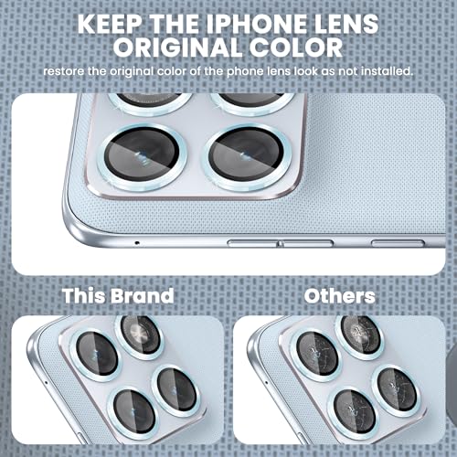 Image of FIRST MART Blue Camera Ring Guard Protector for Motorola Edge 70 Fusion | Tempered Glass with Metal Alloy Rings, HD Clear, Scratch Resistant, Case-Friendly | Pack of 1