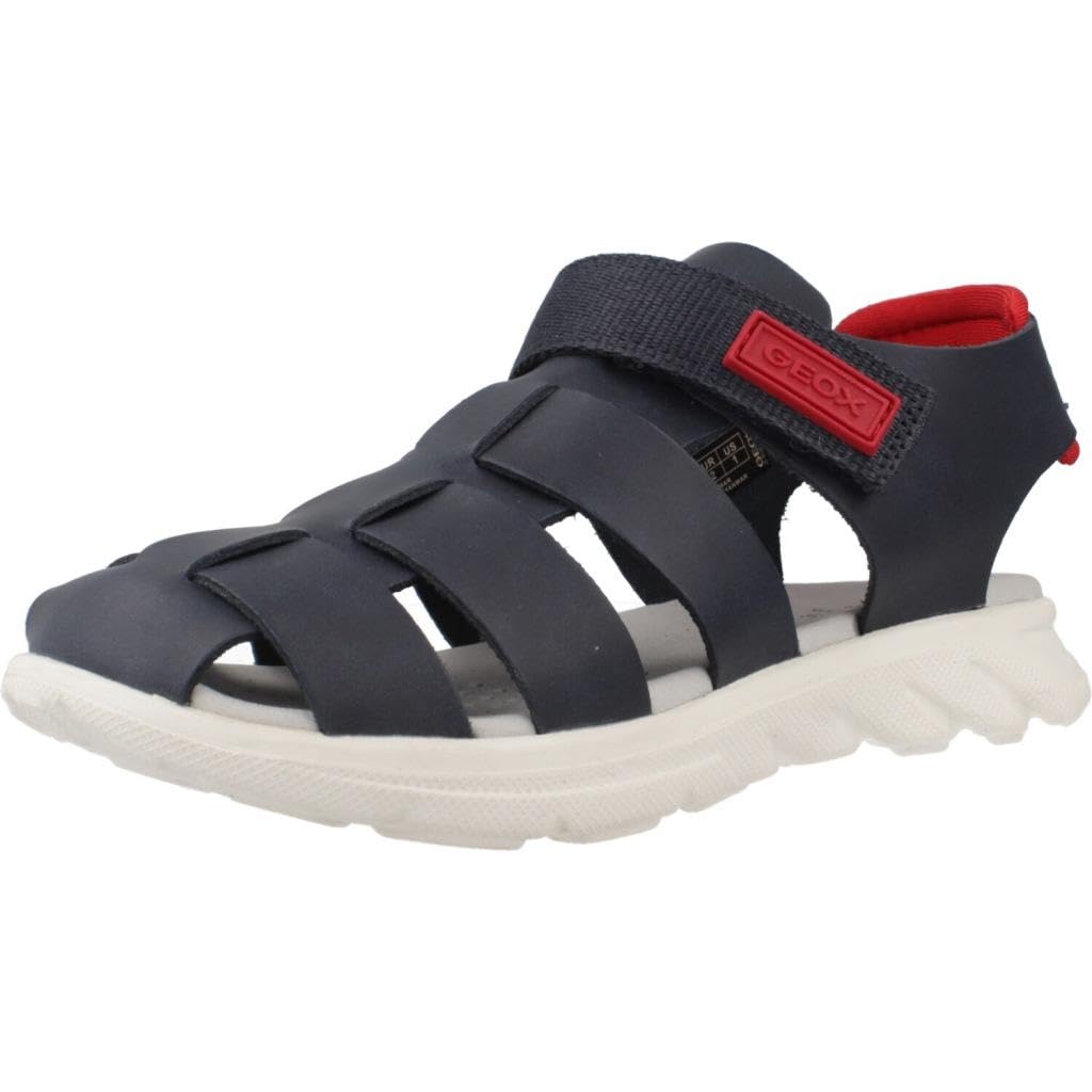 Geox J AIRADYUM BO Sandal, Navy/Red, 25 EU