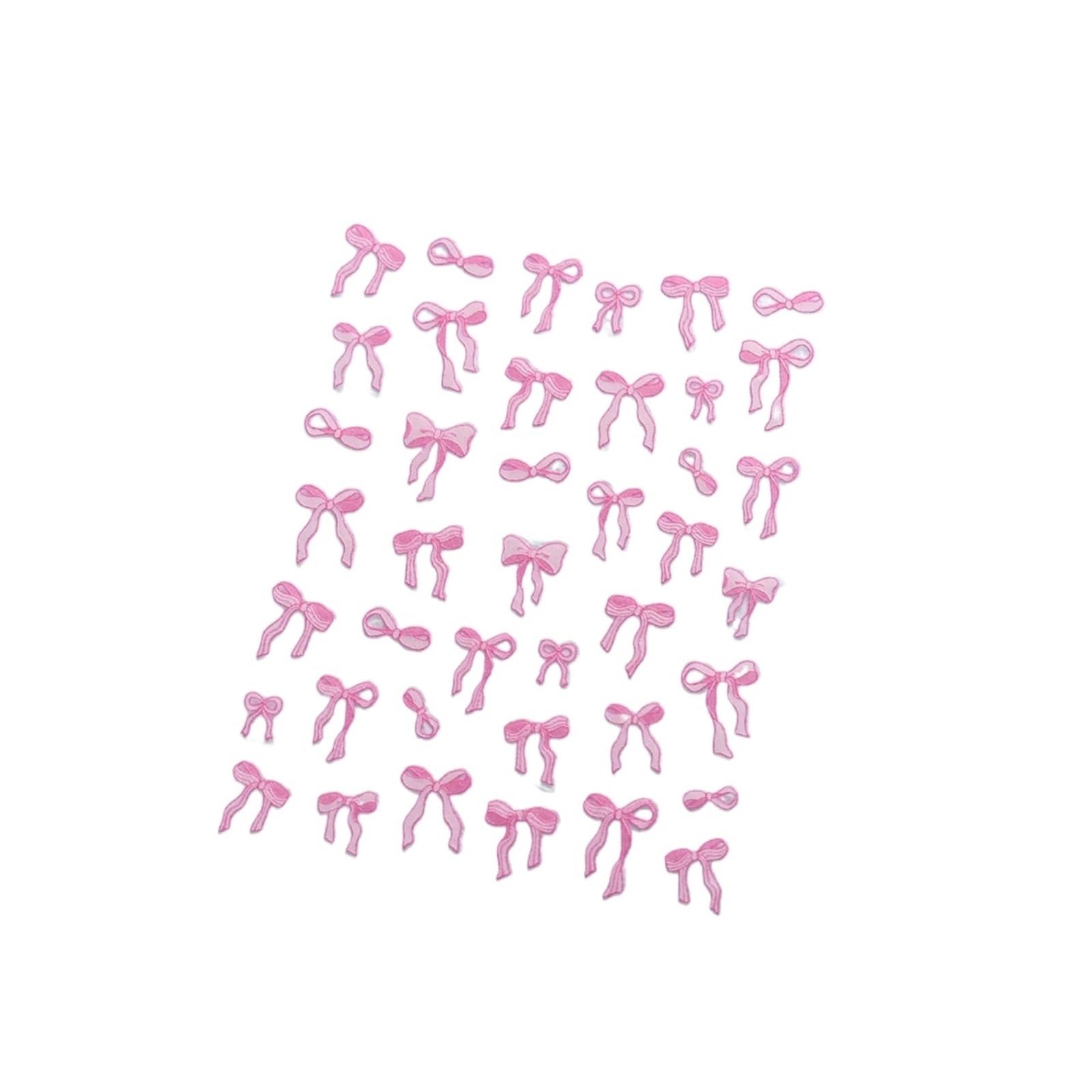 3pcs 3D Bowknot Nail Stickers - Self-Adhesive White Ribbon Nail Art Decals for Manicures(Color3)