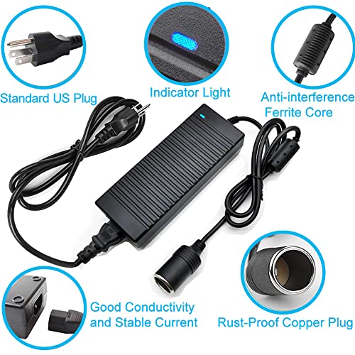 Ac To Dc Converter, 100V ~ 240V To 12V 10A 120W, Car Cigarette Lighter Socket Ac/Dc Power Supply Adapter Transformer For Tire Inflator, Car Refrigerator, Car Vacuum Cleaner, And Other Car Devices #TOP1