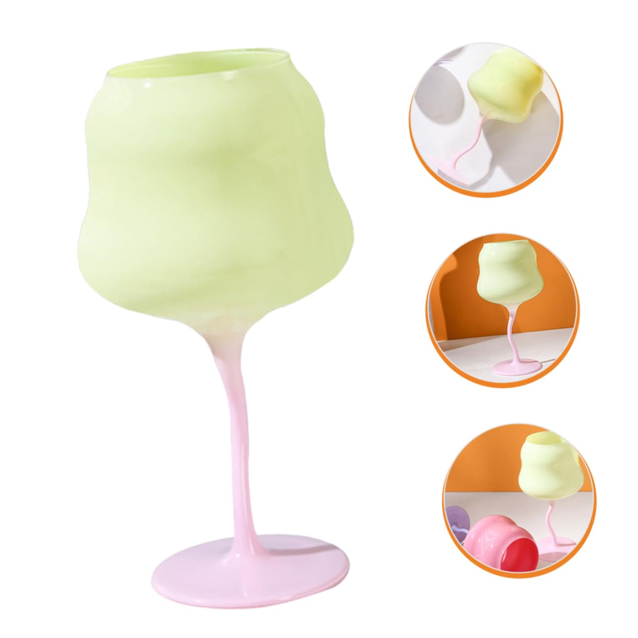 BRIGHTFUFU Crystal Goblet Colored Cup Creative Drinkware for Parties Design Stable Base for Household Use Elegant Bar Goblet Twisted Cup