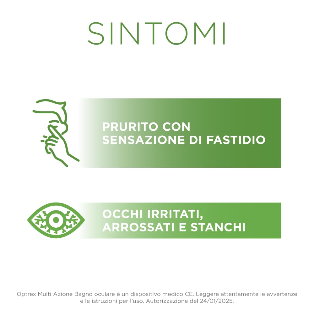 Optrex Multi Azione, Bagno Oculare con Estratti Naturali per Occhi Rossi, Stanchi e Irritati 100ml