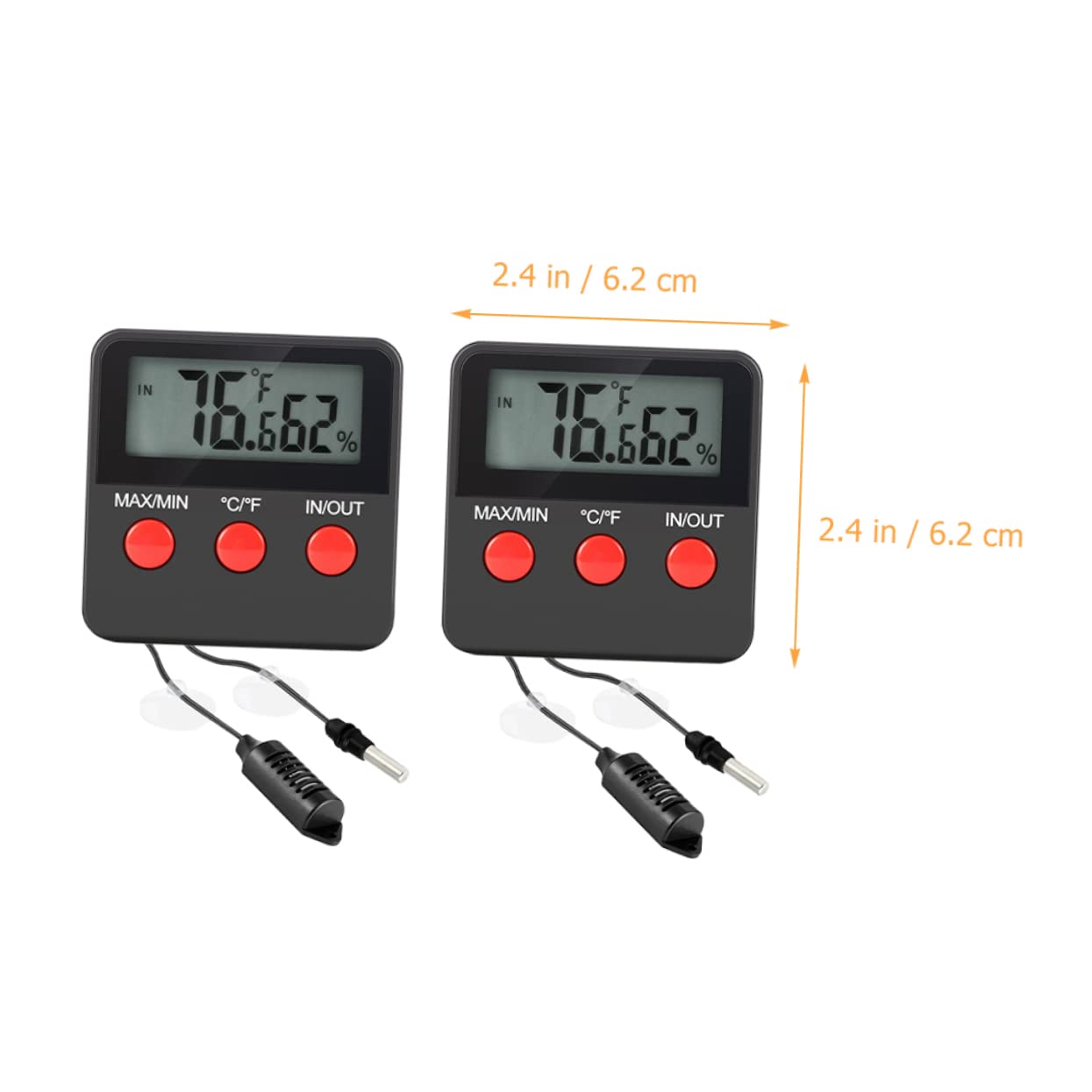 BESPORTBLE 2juegos Termómetro Higrómetro Digital para Terrario Monitor de Humedad y Temperatura para Acuarios de Tortugas y Serpientes