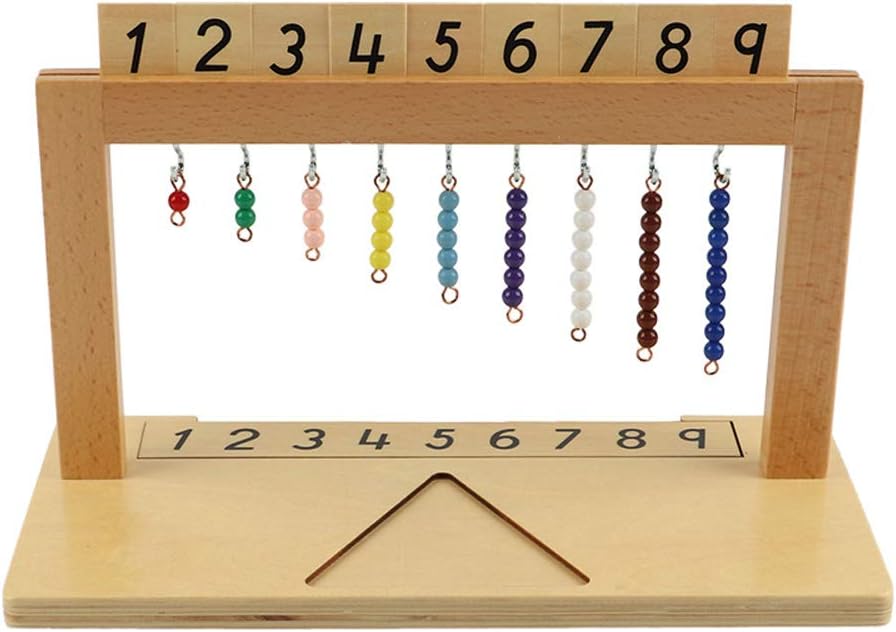 Montessori Hanger for Color Bead Stairs with Beads / Teen Bead Hanger with Beads Preschool Learning Material Montessori Math Material Early Development Toy Montessori Toy for Kids (Color beads hanger)