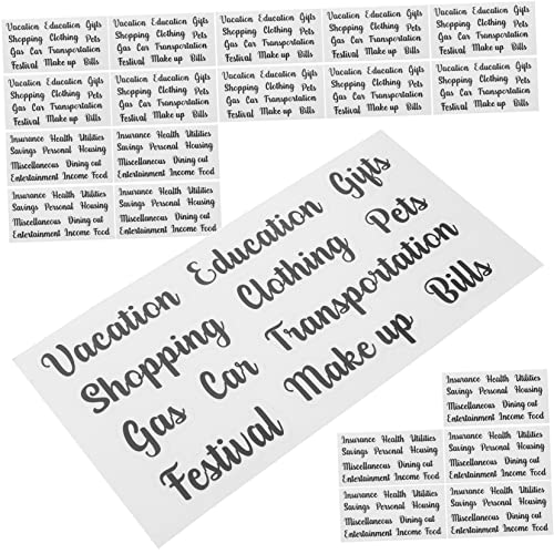 Tofficu Pegatinas Autoadhesivas Multifunción Para Sobres De, Etiquetas De Presupuesto Compacto, 10 Juegos (2 Hojas Cada Uno), Económicas y Portátiles Para Uso Diario Finanzas Familiares