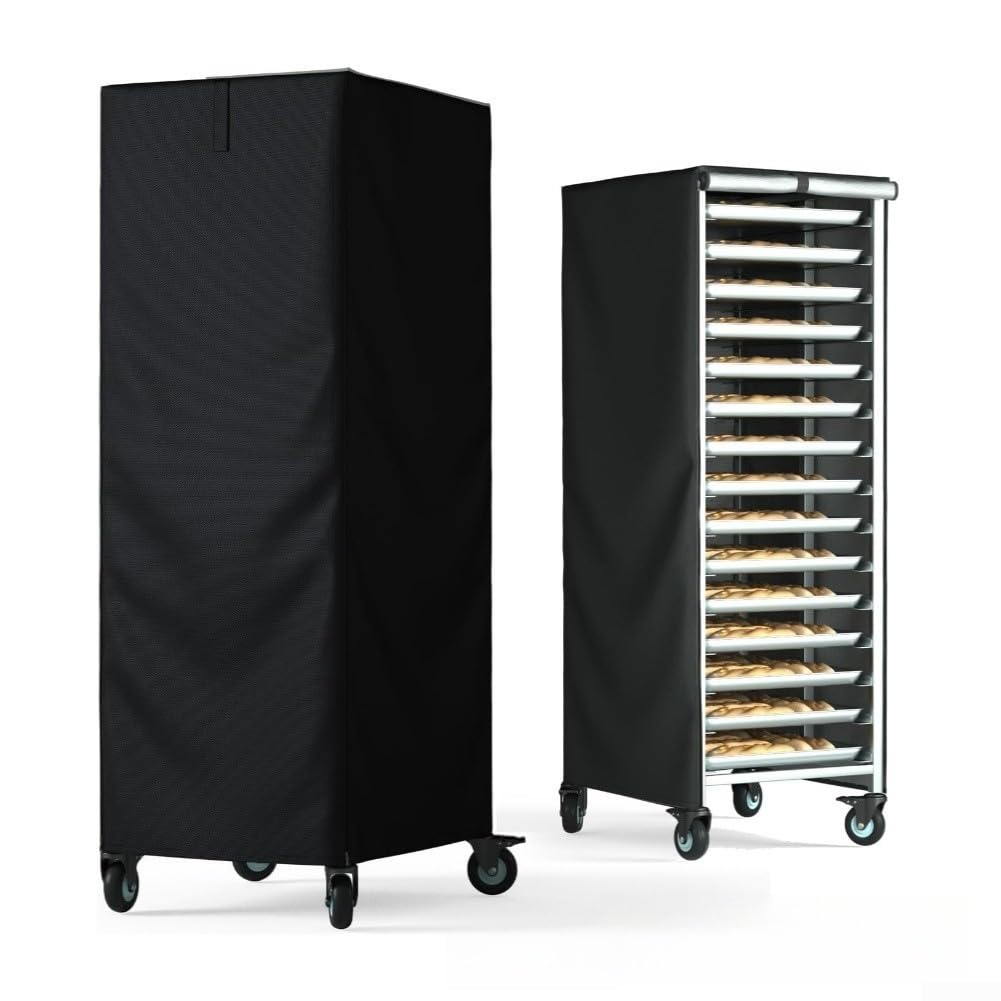 Housse robuste pour étagère de boulangerie 420D | avec fenêtre transparente, protection étanche à la poussière | pour poêle à pain à 20 niveaux, feuille de rangement ventilée 58,4 x 71,1 x