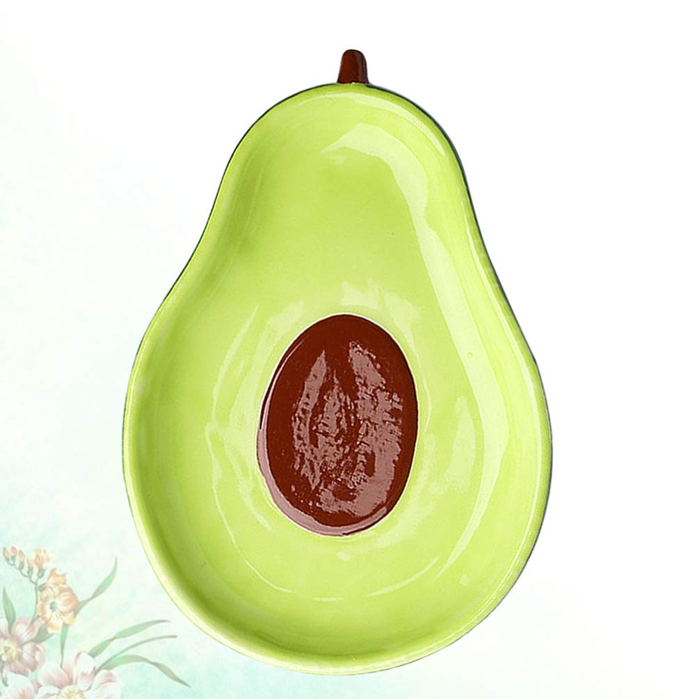 GARNECK Plato de Cerámica en Forma de Aguacate Plato de Cerámica Plato de Salsa Cuencos para Ensaladas de Frutas Aperitivos de Postre
