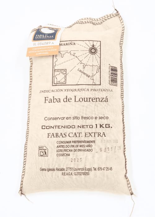 Faba de Lourenzá IXP, Alubia Blanca Premium de A Mariña Lugo, 1 kg, Legumbre Gallega con Denominación de Origen Protegida