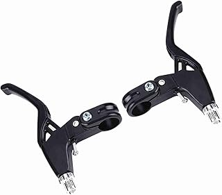 TOPINCN アルミブレーキレバー1ペア4色軽量・クイック復元・耐久性バルブレ・固定ギアーキハンドル多種自転車適応 (黒)