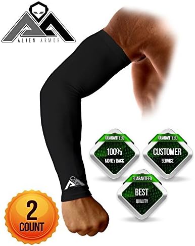 Arm Compression Sleeve by Alien Armor - True Graduated Compression, Medium Set of (2)