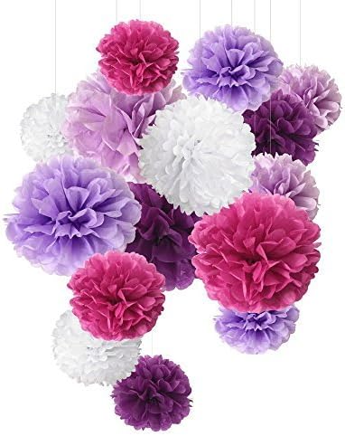 Amazon Co Jp 1500個 ペーパーフラワー ペーパーポンポン 0cm 259cm 359cm カラフル 5色混合 結婚式 誕生日飾りつけ 装飾 パーティー イベント インテリア デコレーション パープル おもちゃ