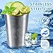 KISEER 5 Pack 16 Ounce Stainless Steel Pint Cups Shatterproof Cup Tumblers Unbreakable Metal Drinking Glasses for Bar, Home, Restaurant