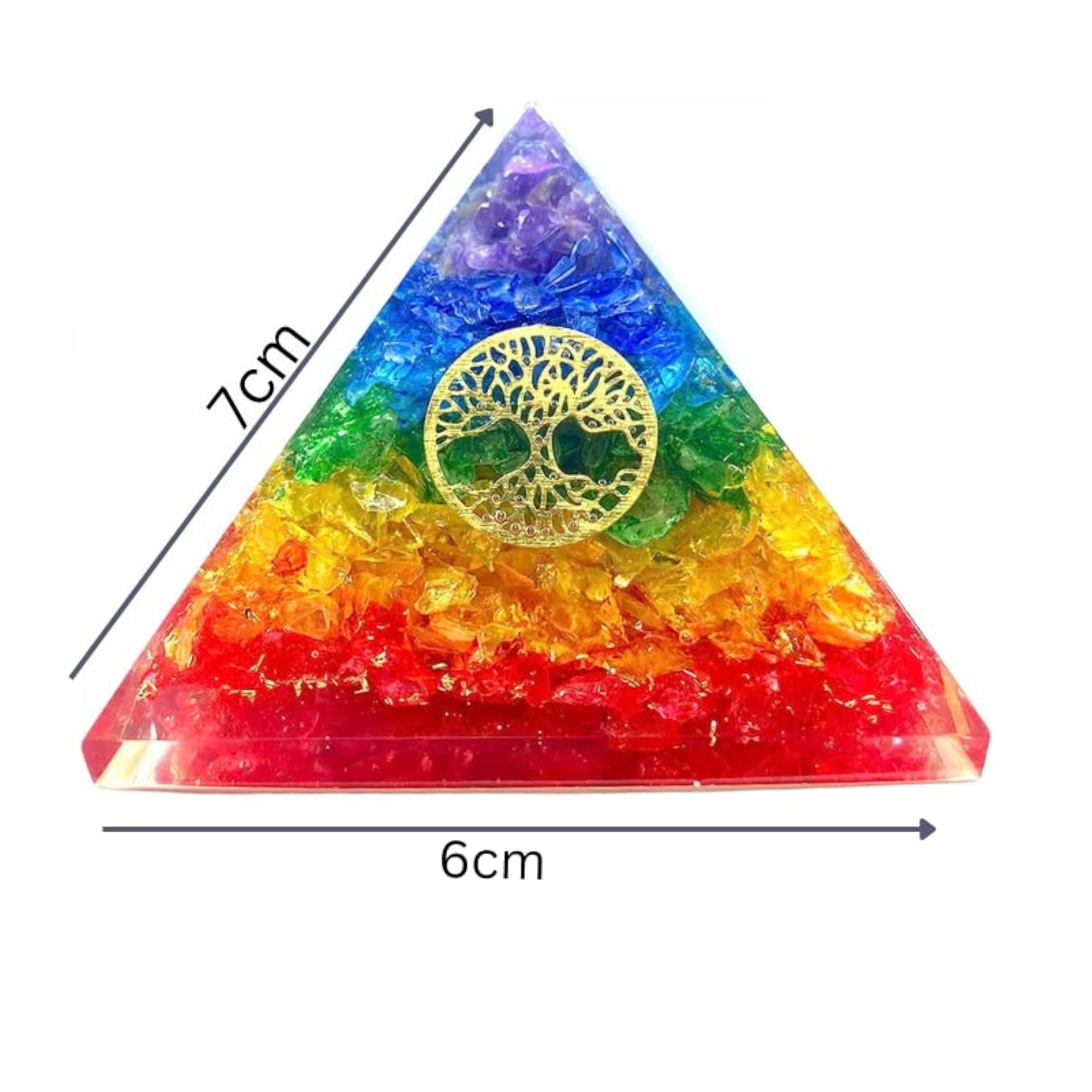 7 Chakra Crystal Tree of Life Orgone Pyramid for EMF Protection
