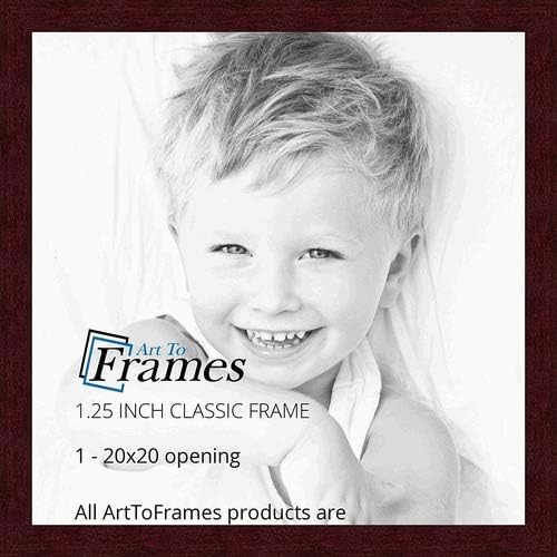 ArtToFrames 20x20 Inch Brown Picture Frame, This 1.25" Custom Poster Frame is Classic Mahogany Frame, for Your Art or Photos, WOMFRBW26039-20x20