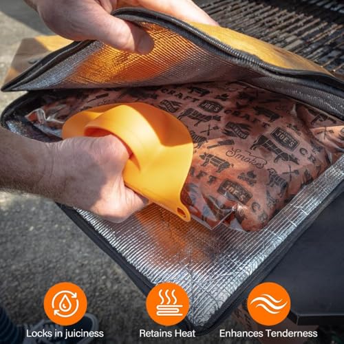 Blueshyhall Fleischruhebeutel, Grilldecke zum Ruhen von Fleisch, 26x38x13cm Grill Bratenruhe Beutel mit weiter Öffnung, handgriff, BBQ Isoliertasche wiederverwendbar zum Frischhalten von Obst Gemüse