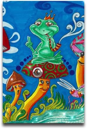Psychedelic Trippy Mushroom King Of Frog Kids Poster Home Decor