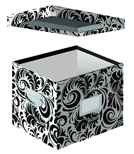 Snap-N-Store Letter-Size File Box, Black and White Scroll (SNS01836)