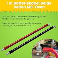 Offgridtec 2m Batteriekabel 35mm² M8 Öse zu Schraubklemme, flammwidrig – Ansicht 2