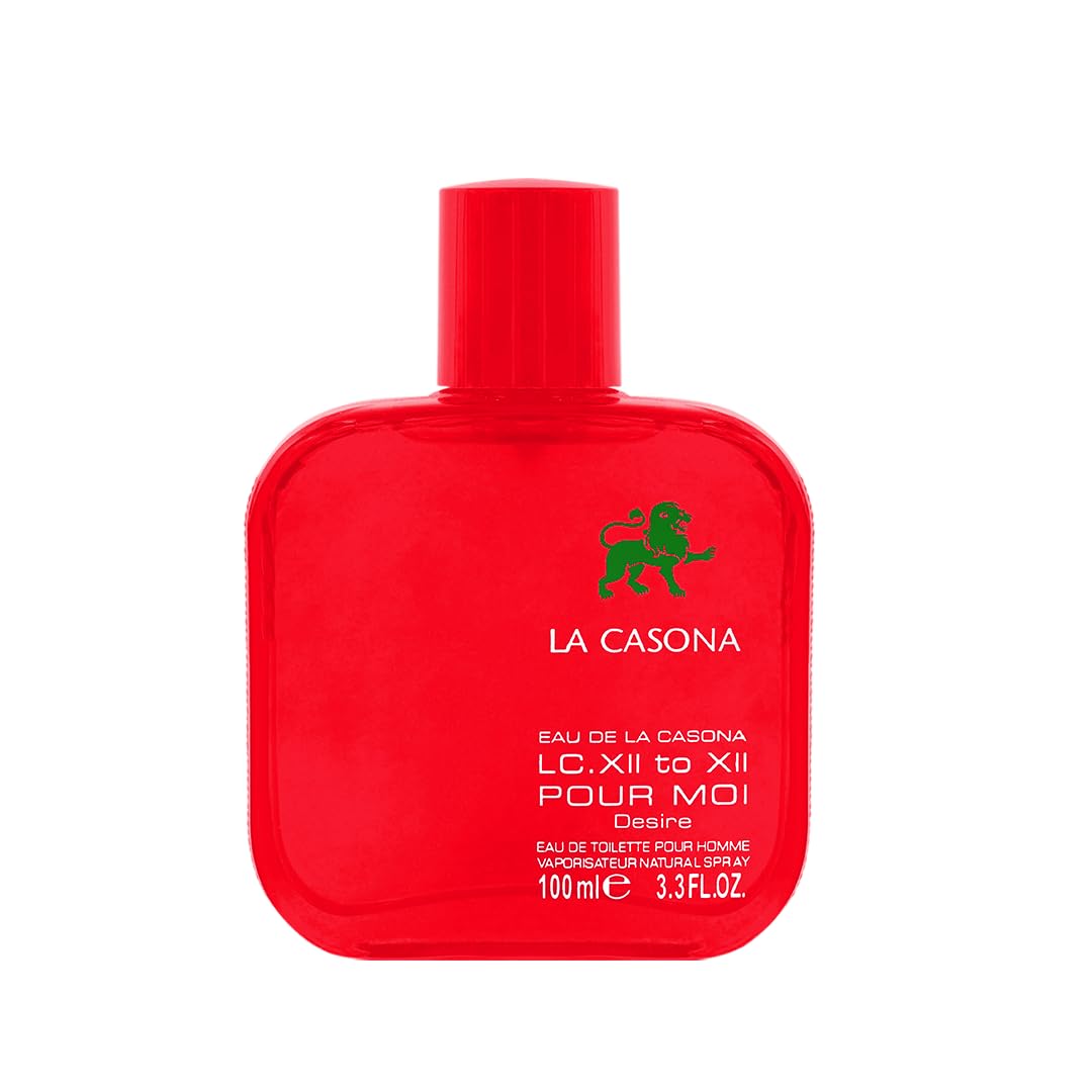 محبوب للعطورLA CASONA Desire Red Eau de Parfum, 100 ML Unisex Fragrance, Bergamot Jasmine Musk