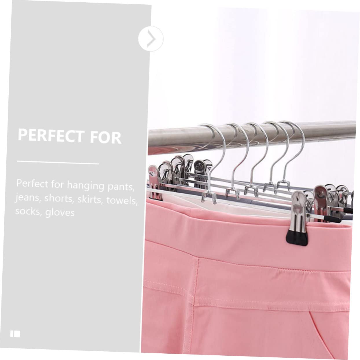 Perchas de ropa que ahorran espacio, perchas, 40 piezas de perchero de metal para pantalones, perchas de metal para pantalones con pinzas, perchas con pinzas para pantalones, perchas para ropa suelta,