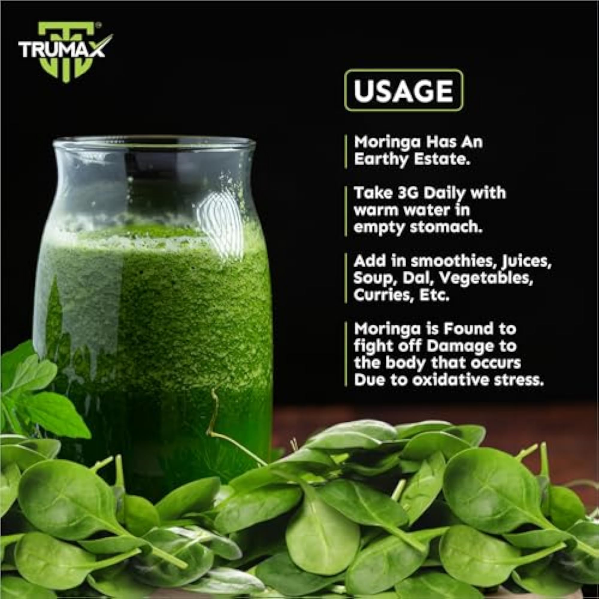 TRUMAX Organic Moringa Powder, 200g