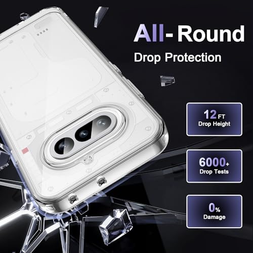 Image of Case for Nothing Phone 4a, Military Grade Drop Protection Phone Case, Yellowing Resistant, Anti-Scratch Hard PC Back, Shockproof Hard Ultra-Thin Protective Cover, Clear