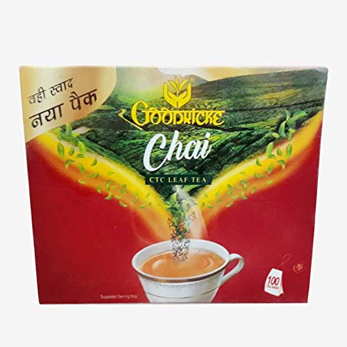 Image of Goodricke Chai Assam Leaf Tea Bags 100 Count | Premium CTC Kadak Tea | Strong Milk Tea Bags | Convenient Dip Tea | Rich Aroma | Bold Brew | Irresistible Chai