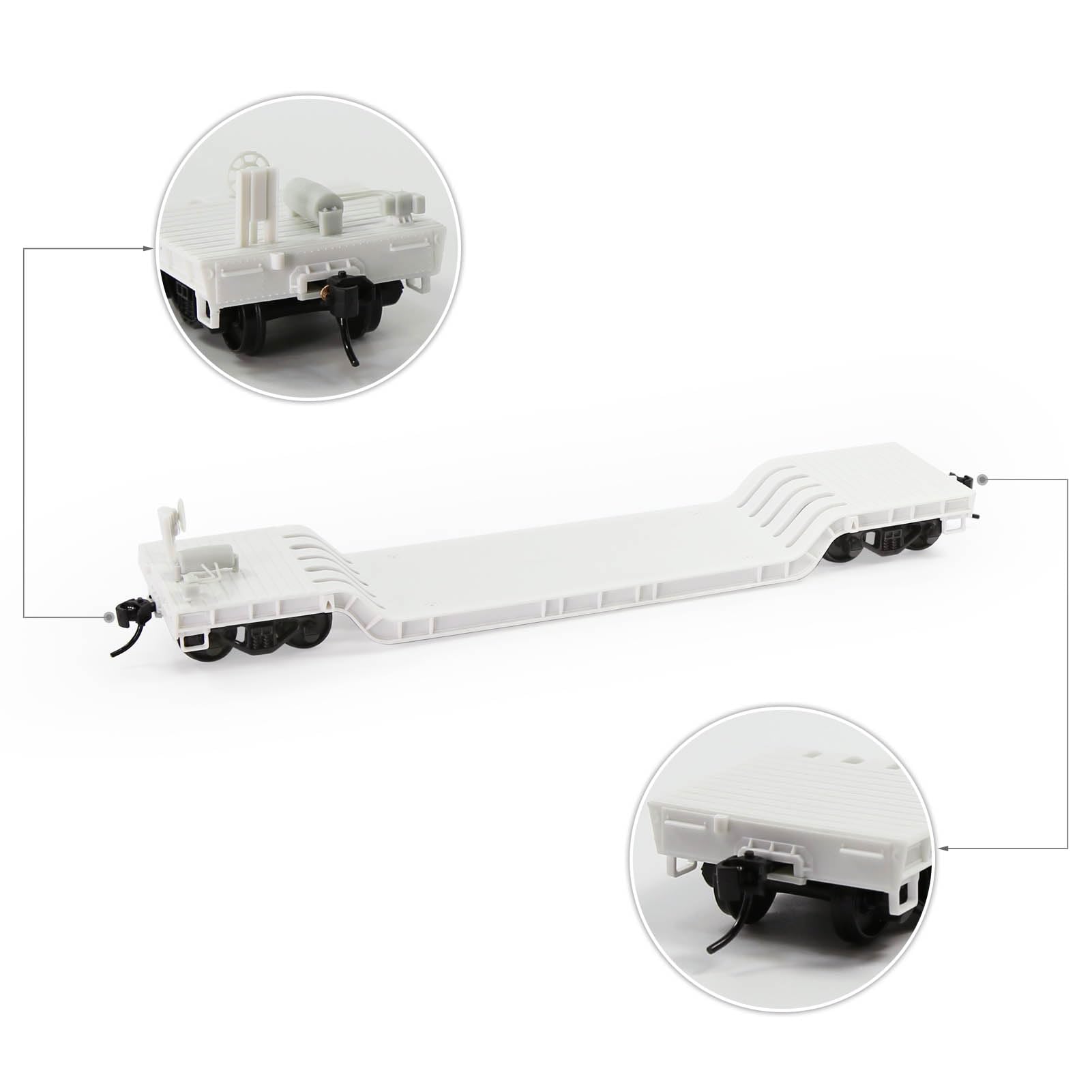 2 unità HO Scala 1:87 Centro Depresso Auto Piatto Non Verniciato Non Assemblato Per Modellismo Ferroviario C8770JJ