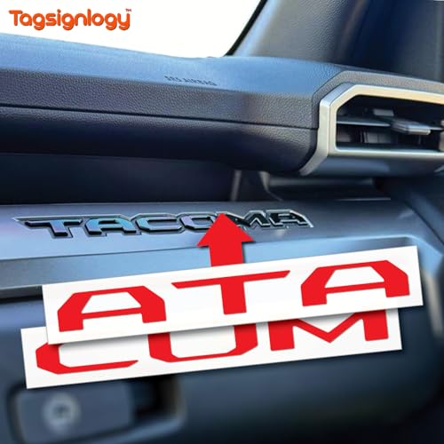 Image of (2 Sets) Prime Series UV Weatherproof Vinyl Decals for Glove Box Dashboard Letter Inserts Compatible fits Tacoma 2024-2026 (Gloss Red)