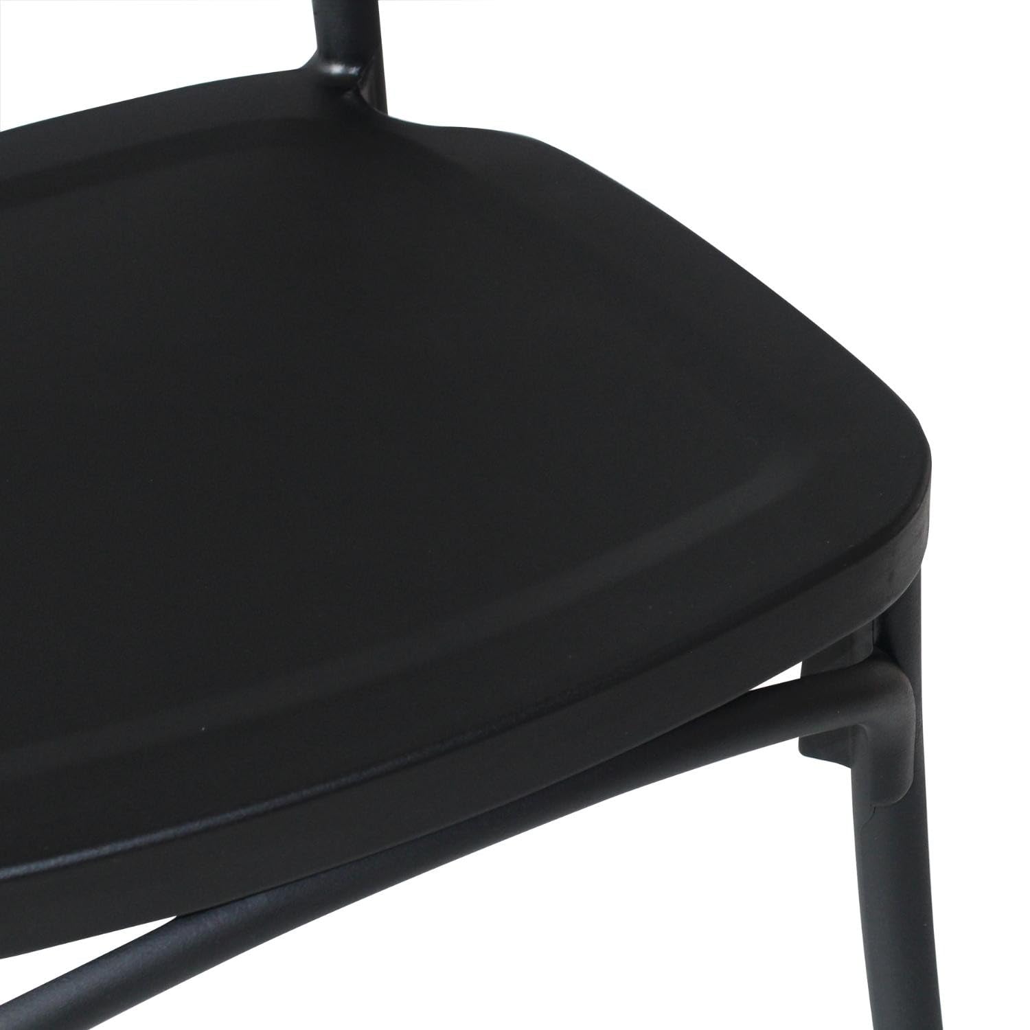 7H SEVEN HOUSE Silla para Catering Apilable Caroline, Resina, Negro, 45x40x87.5cm