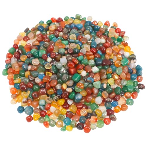 Virekm Landscaping Pebbles River Rocks Decorative Ornamental Pebbles Garden Landscaping Stones, DIY Smoothed Rocks for Potted Plant Resin Art Vase Fillers Aquarium Gravel Rocks (2 Pounds, Colorful)