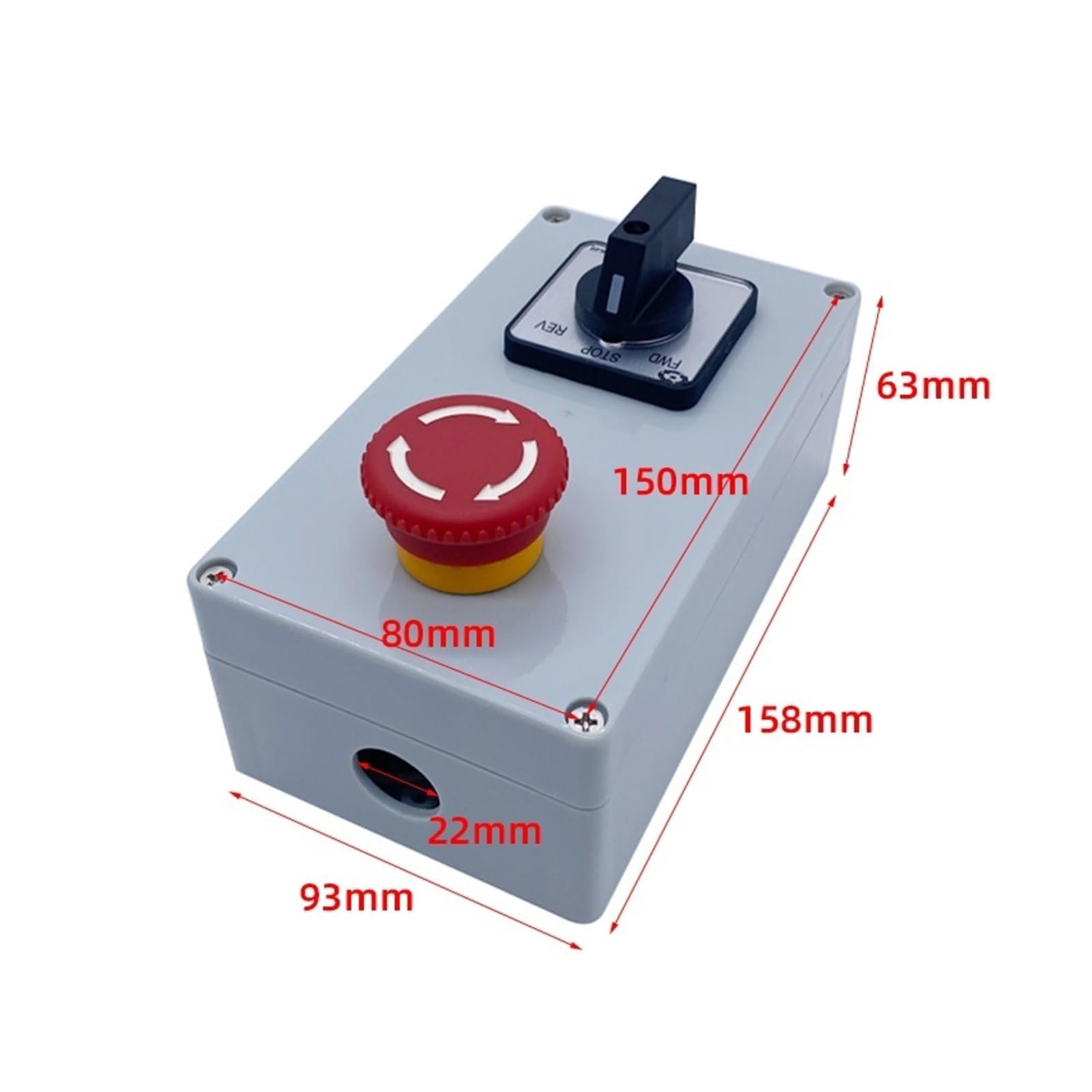 Selector de Leva con pulsador de Parada de Emergencia eléctrico trifásico de 20 A, LW26-20A 5.5N/3, Interruptor de Avance y Retroceso