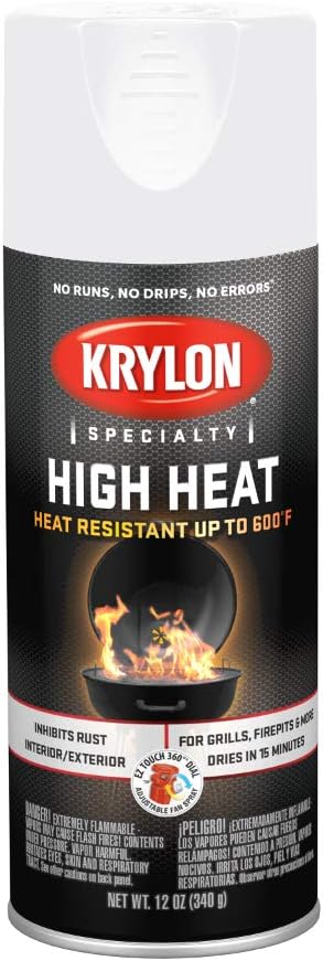 K01505000 High Heat Spray Paint, 12 oz., White