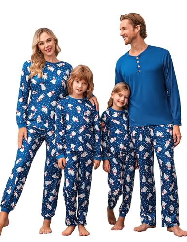 Ekouaer Family Christmas Pajamas Matching Sets Womens Mens Pjs Long Sleeve Sleepwear Holiday Lounge Sets
