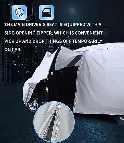 Image of Custom-Fit for GMC Car Cover, 7 Layers Car Cover Waterproof All Weather for Automobiles, Outdoor Full Cover Rain Sun UV Protection with Zipper (for GMC Safari)