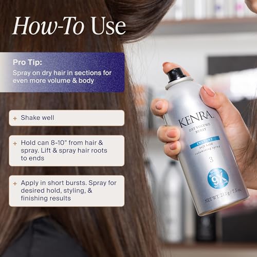 Image of Kenra Dry Volume Burst 3 | Instant Volume Hairspray | Soft Hold Volumizing Spray | Dry Application | All Hair Types