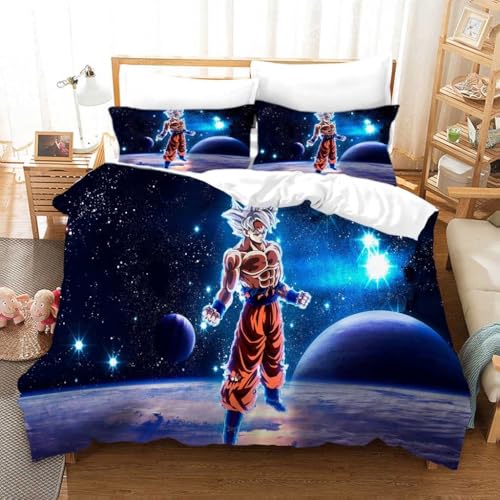 Image of Premium 7D Printed King Size Bedsheet Set with Pillow Covers Soft Cotton Blend Double Bedsheet for Home (Pillow Covers :18x28 inches Bedsheet :90x100 Blue & White)