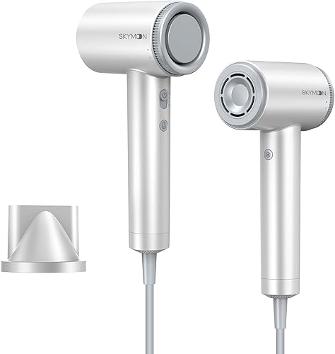 SKYMOON Secador de pelo iónico, secador de pelo iónico ligero con motor de alta velocidad de 110,000 RPM para secado rápido, control térmico de 1400