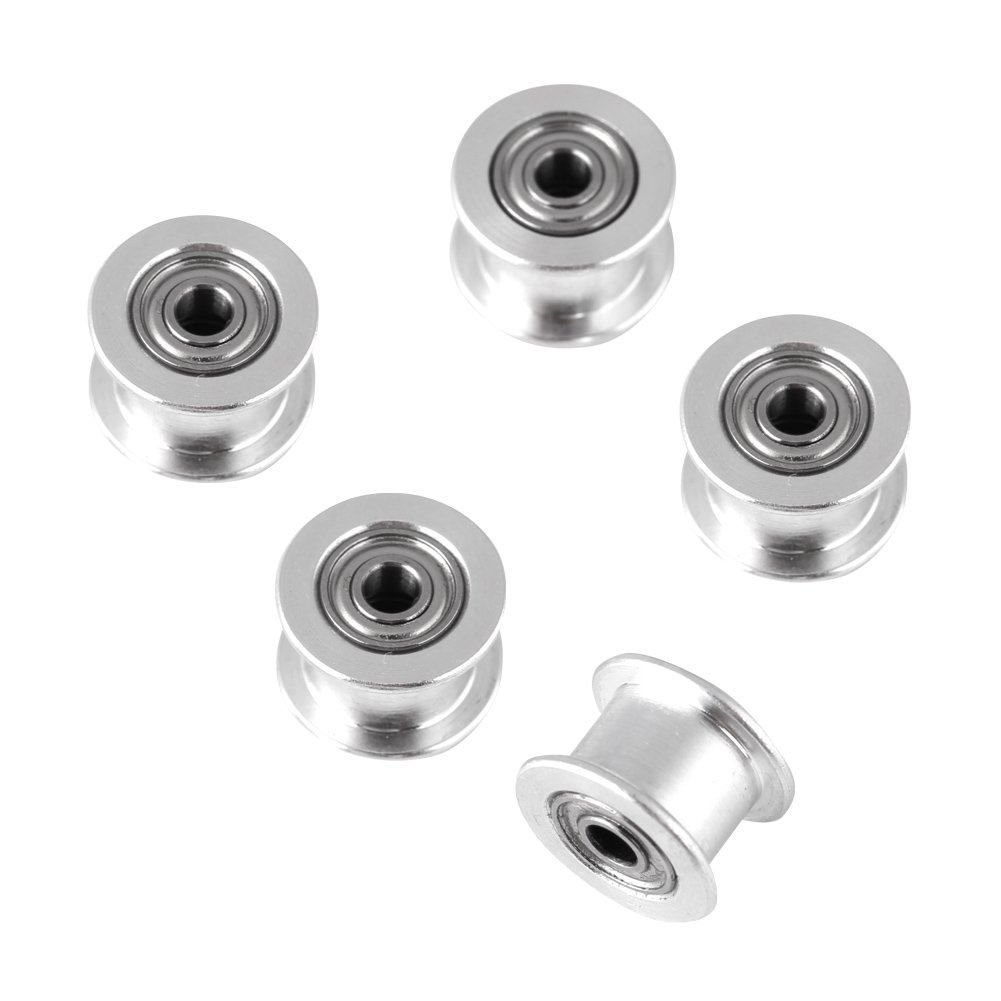 Aluminiowe koło pasowe rozrządu do drukarki 3D - 5-częściowy zestaw, 2GT, otwór 3 mm/5 mm, 16/20/zęby bezzębne, szerokość paska 6 mm/10 mm (W6 mm 16T otwór 3 bezzębny)