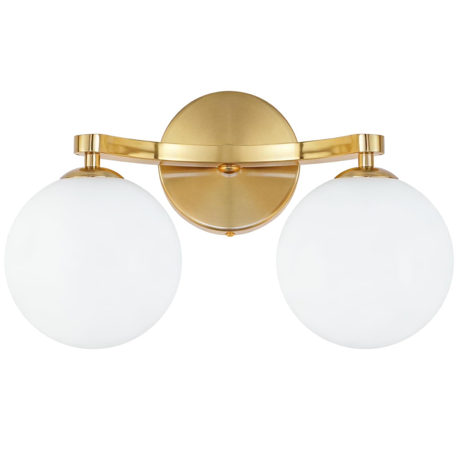 MantoLite Applique murale LED contemporaine avec deux abat-jours sphériques, lampe de lecture/miroir, comprend 2 ampoules G9