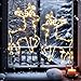 120 LED Weihnachtsdeko Fenster, 8 Modi Warmweiß Weihnachtsbeleuchtung mit Fernbedienung und Timer, Batteriebetriebene Rentier Fenster Lichterkette für Fenster Beleuchtung Deko Hängen (2 Stück)
