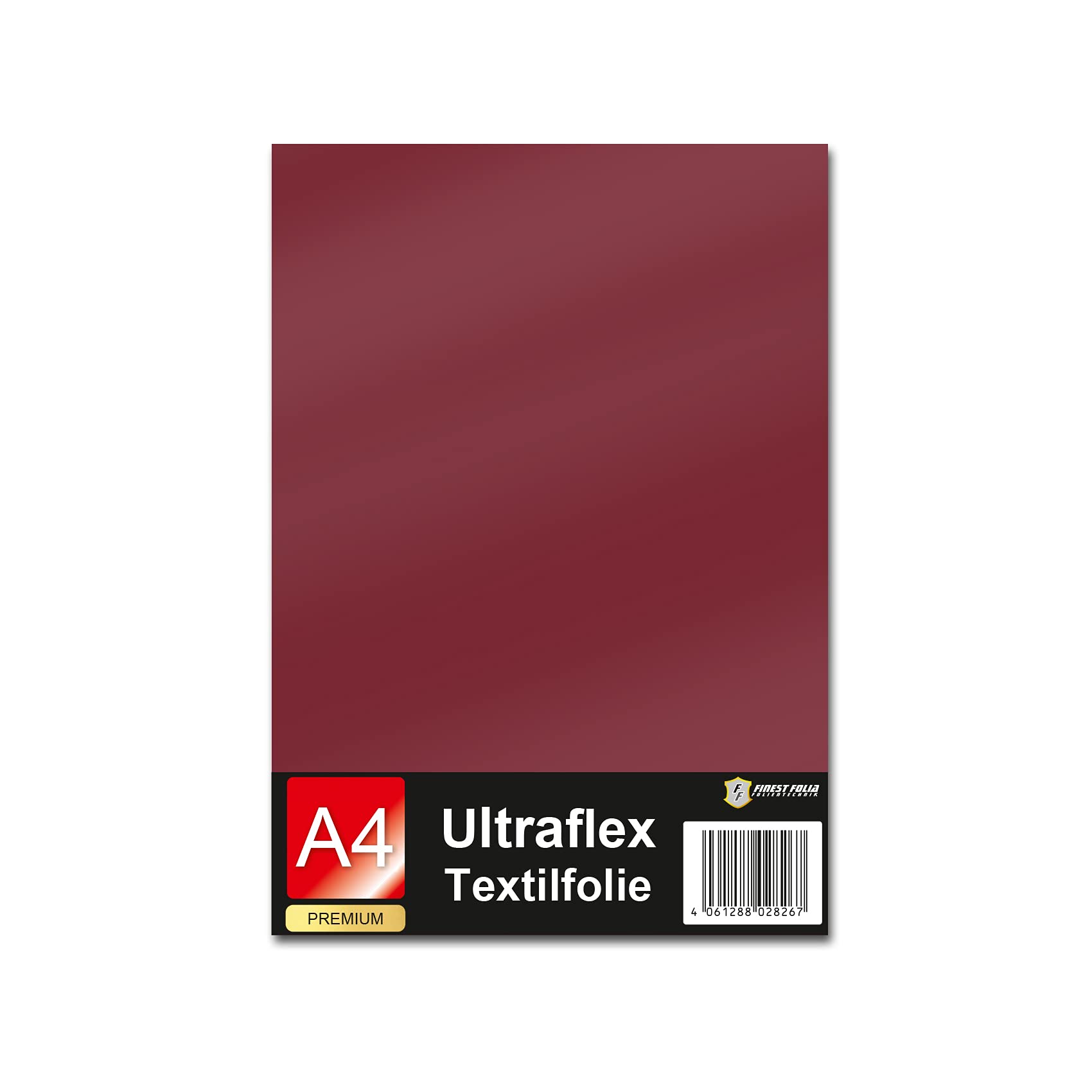 Finest Folia Ultraflex S - Pellicola in tessuto per plotter in 61 colori, formato DIN A4, 30 x 20 cm, opaca, su tessuti, abbigliamento, T-shirt (50 bordeaux, set da 5