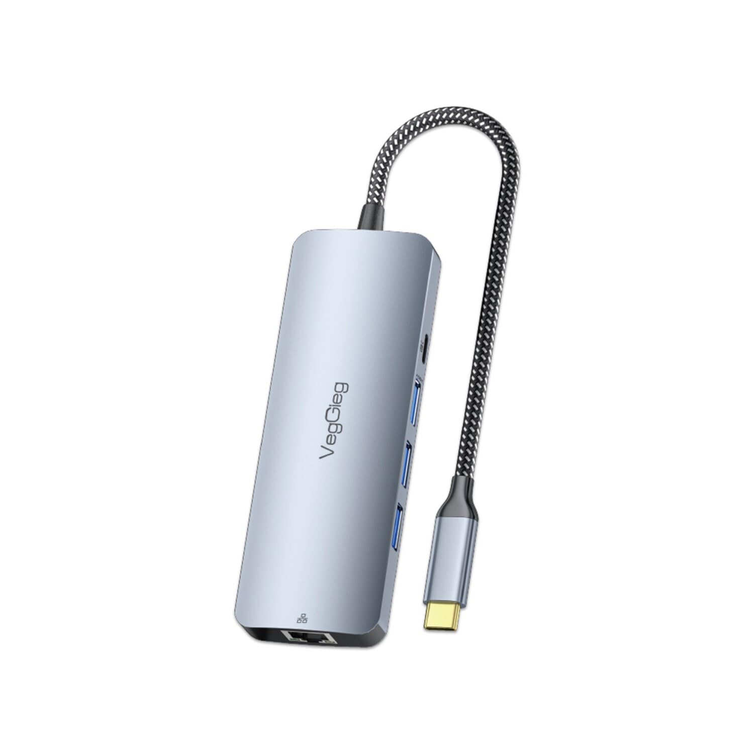 4K 60Hz HDMI Gigabit Ethernet 3*USB-A 2*Type-C 3.5mm Aux SD Micro SD Kart Okuyucu Çevirici Çoklayıcı Hub