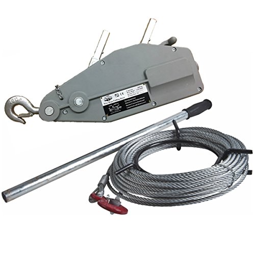 ベストアンサー ハンドウインチ 800kg グレー ウインチ 手動 荷揚げ 800kg 20m ワイヤロープ付き 万能携帯ウインチ ハンドウインチ レバーホイスト チルホール 農機 機械移動 ウィンチ 伐採 半年保証 日本語取扱説明書付