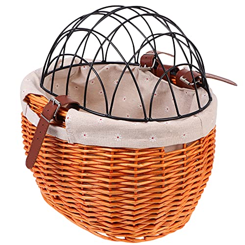 Tomaibaby 1stück Rattan Fahrradbasket Für Haustiere Handgewebter Korb Für Hunde Und Katzen Stabiler Fahrradkorb Für Vorder Hintermontage Für Aufbewahrung Von Haustierzubehör