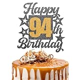 Photo Gallery topper per torta con scritta "happy 94th birthday", con scritta "cheers to 94 years", glitter oro nero, decorazione per torta di compleanno per bambini, per ragazze o ragazzi, accessori per feste Photo Gallery topper per torta con scritta "happy 94th birthday", con scritta "cheers to 94 years", glitter oro nero, decorazione per torta di compleanno per bambini, per ragazze o ragazzi, accessori per feste