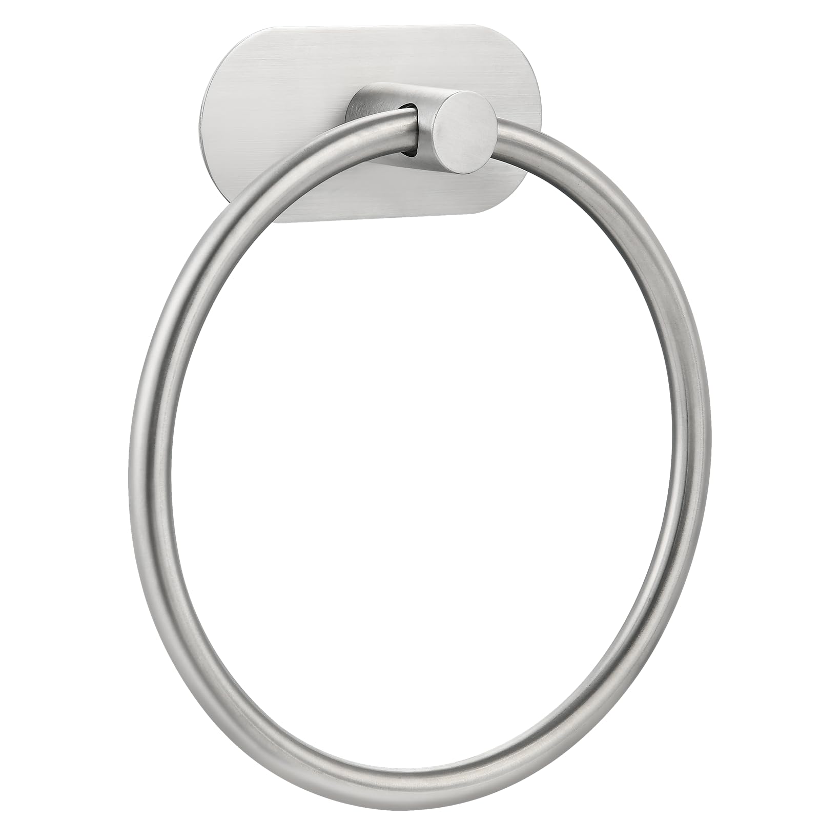 Porta Asciugamani Ad Anello In Acciaio Inox SUS 304 | Autoadesivo 3M Senza Fori | Finitura Nichel Spazzolato | Per Bagno E Cucina - 5