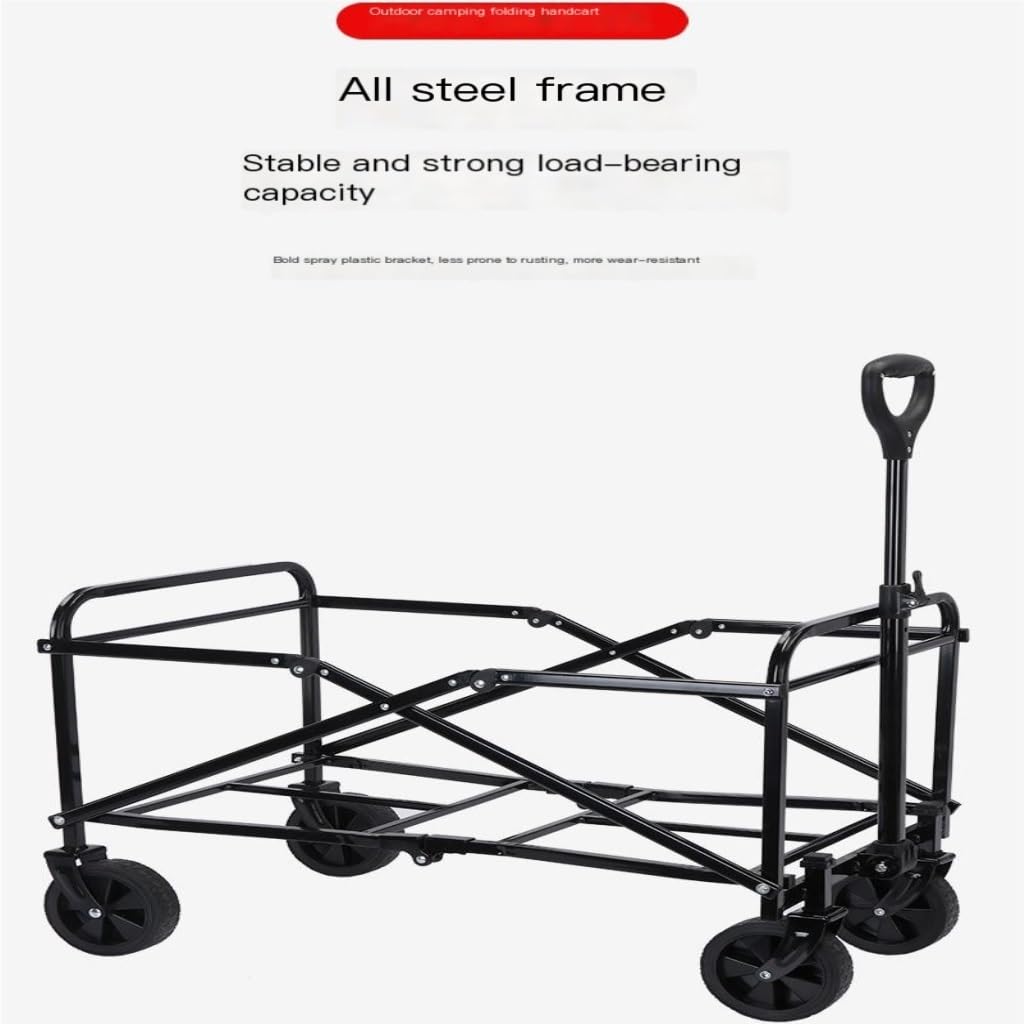 Plegable vagón portátil， Carro de Playa, Carrito for Acampar al Aire Libre, Remolque de Camping Plegable, Carrito de Picnic(K)